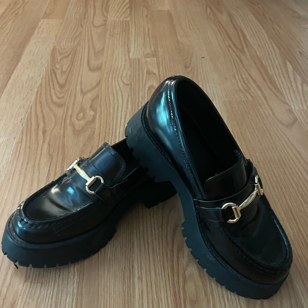 Black chunky loafers ASOS design